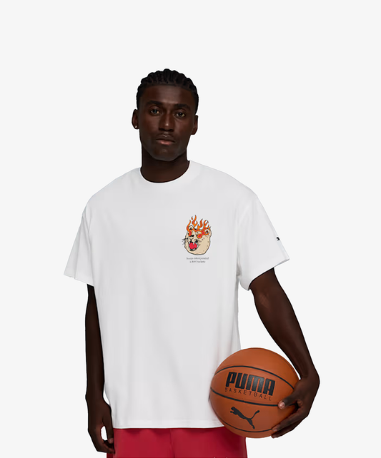 PUMA | SWISH N' INK OVERSIZED BASKETBALL COTTON TEE IIII { WHITE
