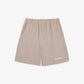 SPORTY & RICH | SERIF LOGO EMBROIDERED GYM SHORT { ELEPHANT/WHITE