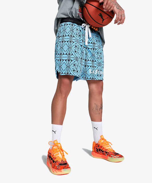 PUMA | HOOPS X LF MOSIAC SHORTS { TEAM LIGHT BLUE