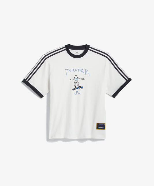 ADIDAS ORIGINALS | THRASHER x ARGENTINA GONZ RINGER T-SHIRT { CORE WHITE