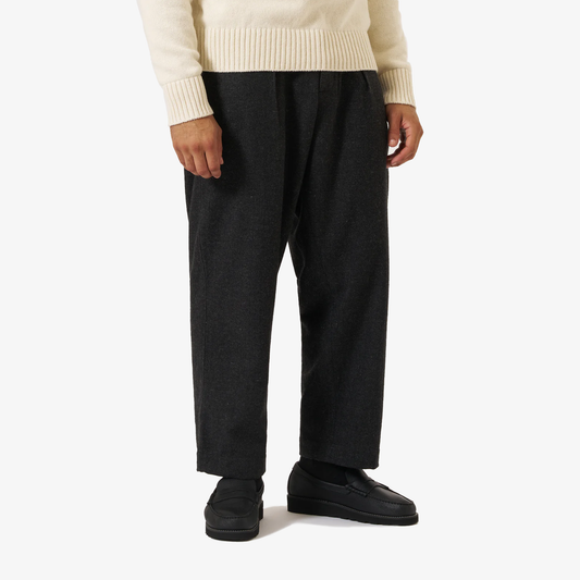UNIVERSAL WORKS | SALT N PEPPER TWEED OXFORD PANT { BLACK