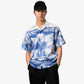 ALMOST GODS | MIRAGE BOXY SHIRT IN SATIN { BLUE/WHITE