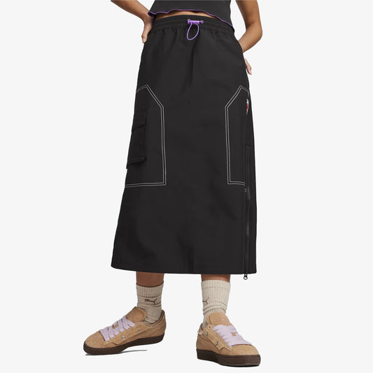 Puma | X-GIRL MIDI SKIRT  { BLACK