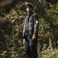 Superkicks | EMBROIDERED FLANNEL SHIRT  { GREY/BLACK