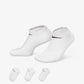 NIKE | PERFORMANCE LIGHTWEIGHT TRAINING NO-SHOW SOCKS (3 PAIRS) { WHITE/WHITE