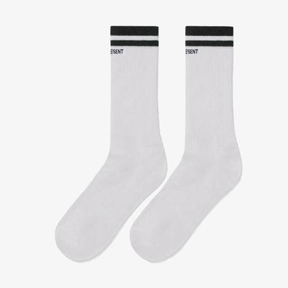 Represent | COLLEGE SOCKS  { BLACK/WHITE