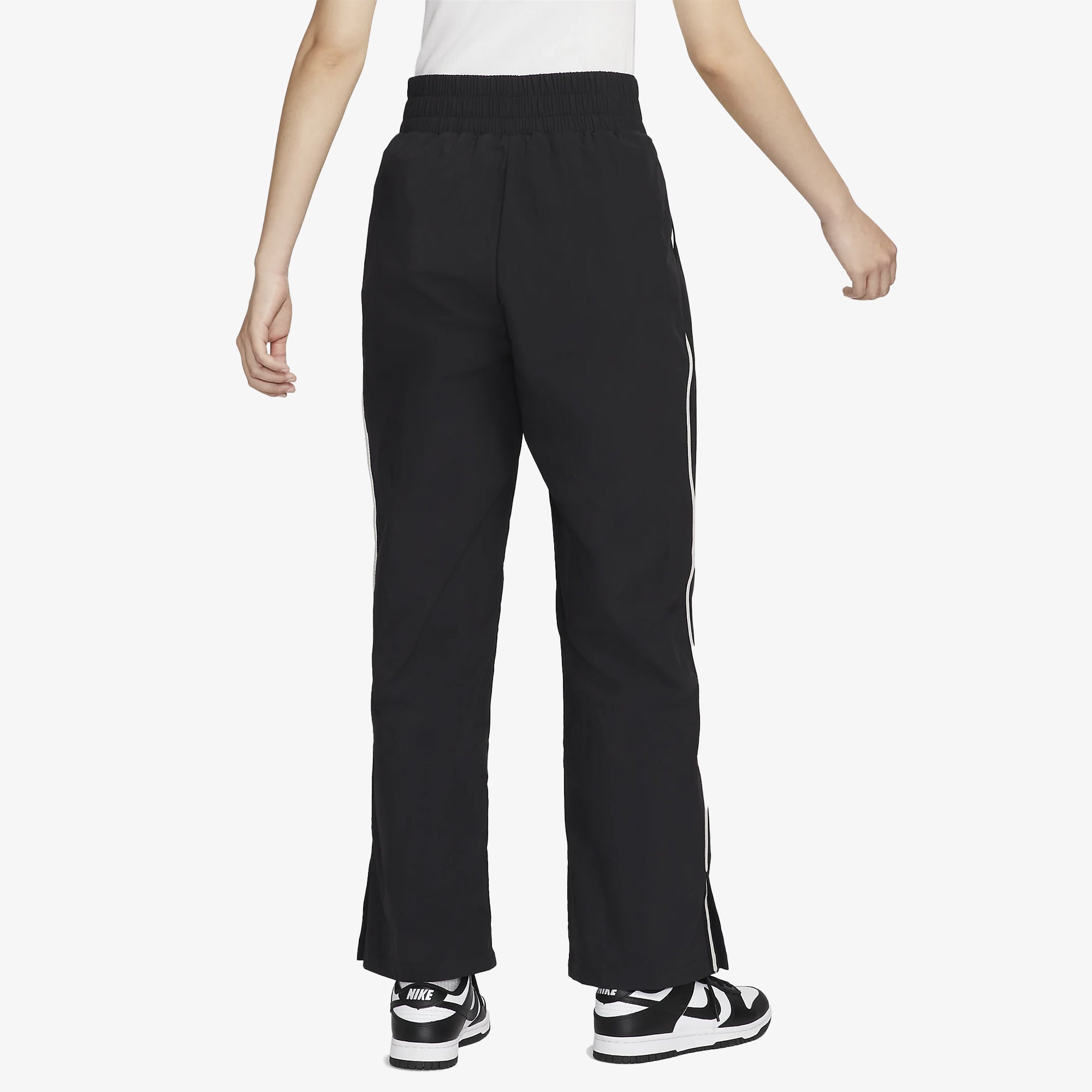 NIKE | MID-RISE REPEL ASYMMETRICAL-WAIST TROUSERS { BLACK/LT IRON