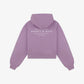 SPORTY & RICH | HEALTH INITIATIVE CROPPED HOODIE { SOFT LAVENDER/WHITE