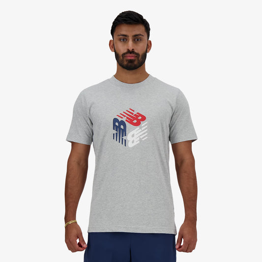 New Balance | SPORT BOX LOGO T-SHIRT  { GREY