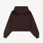 SPORTY & RICH | H&W CREST CROPPED HOODIE { BROWN
