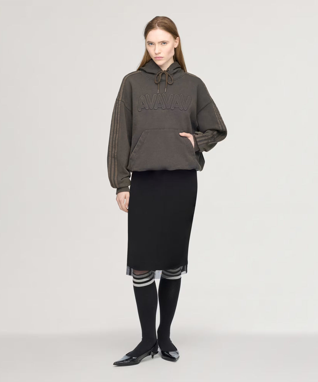  avavav ショルダーレスフーディ パーカー 黒 XL ADIDAS ORIGINALS | x AVAVAV SHOULDERLESS HOODIE { CARBON – Superkicks