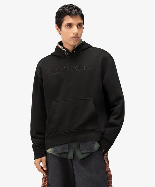 ALMOST GODS | SHATTERED ALPHA CROSS HOODIE { BLACK