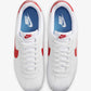 NIKE  | CORTEZ LEATHER { WHITE/VARSITY RED-VARSITY BLUE