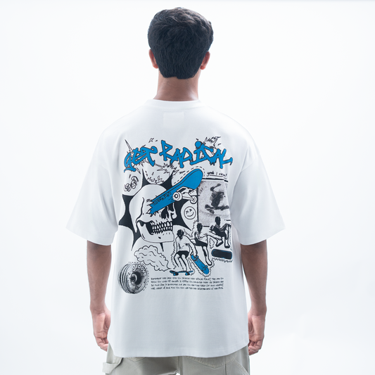 SUPERKICKS | SKATE EVERYDAY' TEE { WHITE