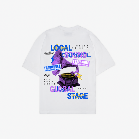 SUPERKICKS | SUPERKICKS x ALL ABOUT MUSIC { READY TO SHIP TEE - WHITE