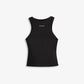 ALMOST GODS | ALPHA CROSS RIBBED TANK { BLACK