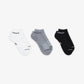 Jordan | EVERYDAY NO-SHOW SOCKS (3 PAIRS) { WHITE/GREY/BLACK