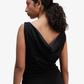 ALMOST GODS | ASSYMETRIC LAYERED KNIT DRESS { BLACK