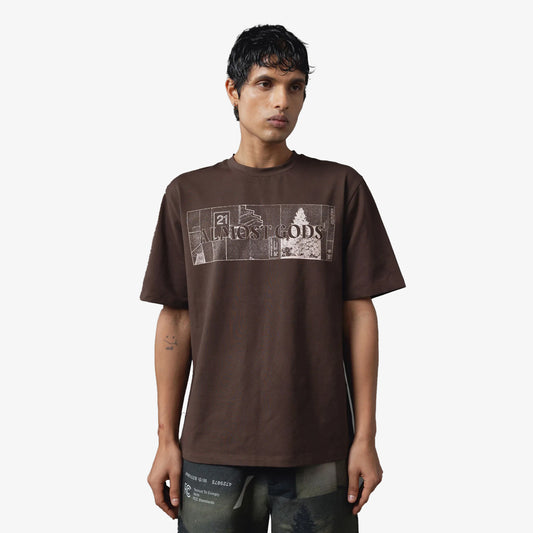 ALMOST GODS | SYSTEM RELAXED TEE { BROWN