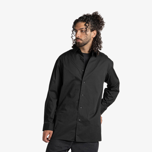 Y-3 | SPORTY COTTON SHIRT { BLACK