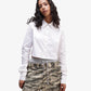 ALMOST GODS | LONG SLEEVE CROPPED SHIRT { WHITE