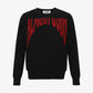 ALMOST GODS | GOTHIC LOGO KNITTED SWEATER { BLACK
