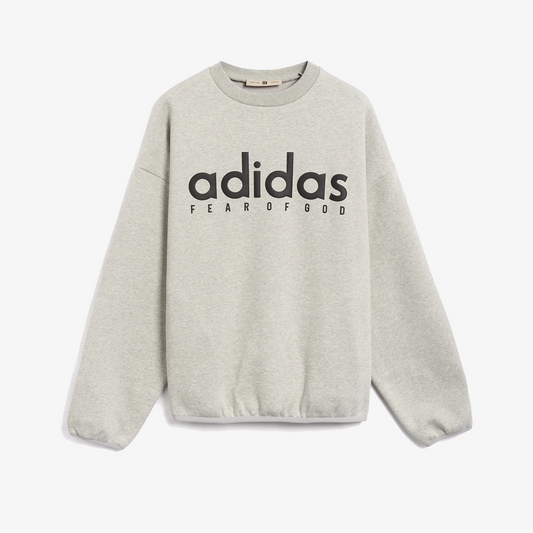 ADIDAS | FEAR OF GOD ATHLETICS COTTON FLEECE CREWNECK { MEDIUM GREY HEATHER