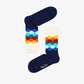 Happy Socks | FADED DIAMOND SOCK  { NAVY
