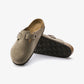 Birkenstock | BOSTON SOFT FOOTBED SUEDE LEATHER  { GRAY/TAUPE