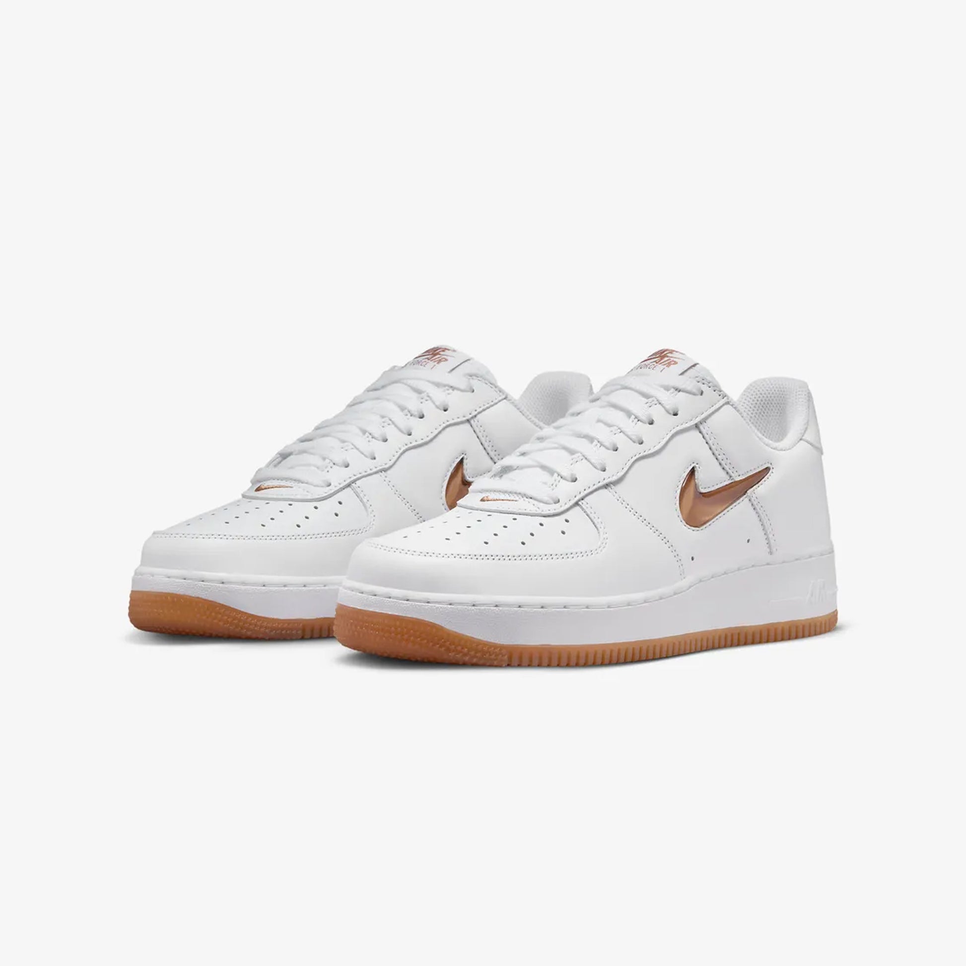 Buy White and Gum Med Brown Nike AIR force Low Retro Shoes for