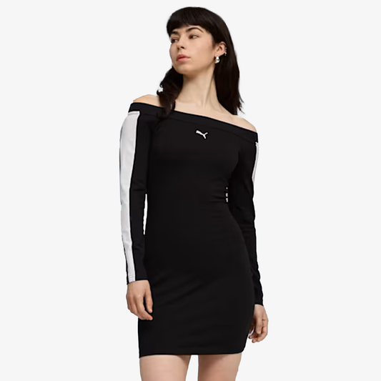 PUMA | T7 LONG SLEEVE DRESS { PUMA BLACK