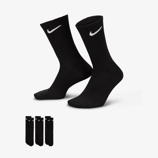 NIKE | EVERYDAY LIGHTWEIGHT TRAINING CREW SOCKS { BLACK/WHITE