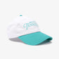 SPORTY & RICH | RIZZOLI TENNIS HAT { WHITE/CARIBBEAN