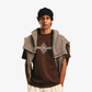 ALMOST GODS | ALPHA CROSS CHAIN LINK RELAXED TEE { BROWN