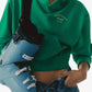 SPORTY & RICH | WELLNESS STUDIO CROPPED HOODIE { SPRING GREEN/WHITE
