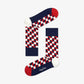 Happy Socks | FILLED OPTIC SOCK  { NAVY