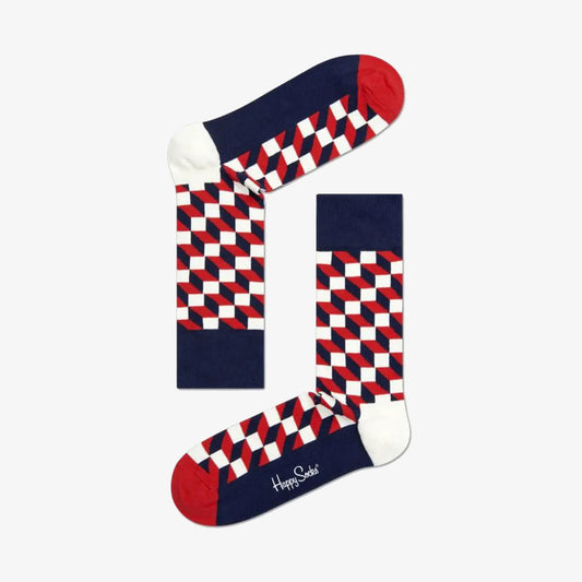 Happy Socks | FILLED OPTIC SOCK  { NAVY