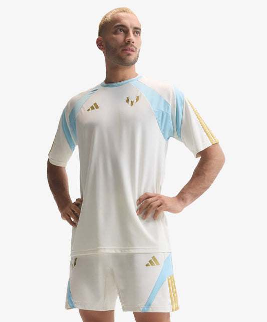 ADIDAS ORIGINALS | MESSI HOUSE OF TIRO TEE { OFF WHITE/ICE BLUE