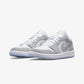 Jordan | AIR JORDAN 1 LOW  { WHITE/WOLF GREY-ALUMINUM