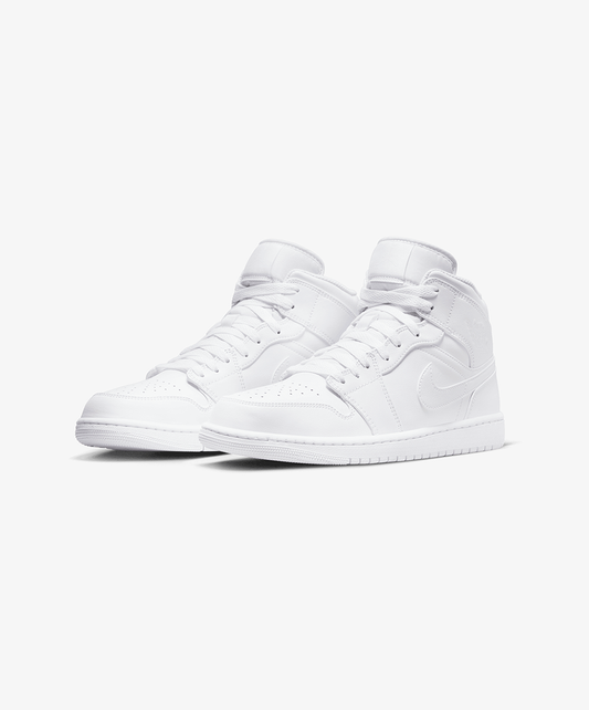 JORDAN | AIR JORDAN 1 MID { WHITE/WHITE-WHITE