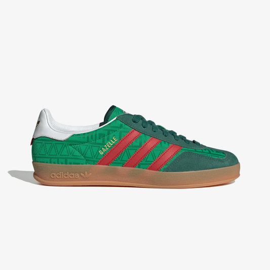 ADIDAS ORIGINALS | GAZELLE INDOOR { GREEN/BETTER SCARLET/COLLEGIATE GREEN