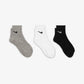 NIKE | PERFORMANCE LIGHTWEIGHT TRAINING ANKLE SOCKS (3 PAIRS) { GREY/WHITE/BLACK