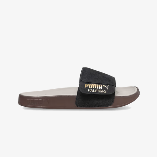 Puma | LEADCAT 2.0 PALERMO FOIL SLIDES { DUSKY GRAY/DESERT DUST GUM
