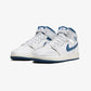 Jordan | AIR JORDAN 1 MID SE (GS)  { WHITE/INDUSTRIAL BLUE-SAIL