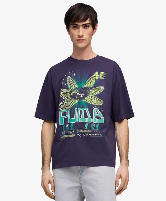 PUMA | HOUSE OF GRAPHICS BOXY TEE { DEEP PLUM