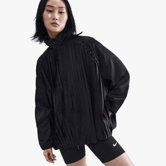 NIKE | PLEATED TRACK JACKET { BLACK/BLACK