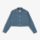 Naked & Famous | CROPPED JACKET - ANTIQUE BLUE DENIM STRETCH { BLUE