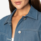 Naked & Famous | CROPPED JACKET - ANTIQUE BLUE DENIM STRETCH { BLUE