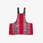 THAELY | RED SNAKESKIN CONVERTIBLE VEST TOTE { RED/BLACK