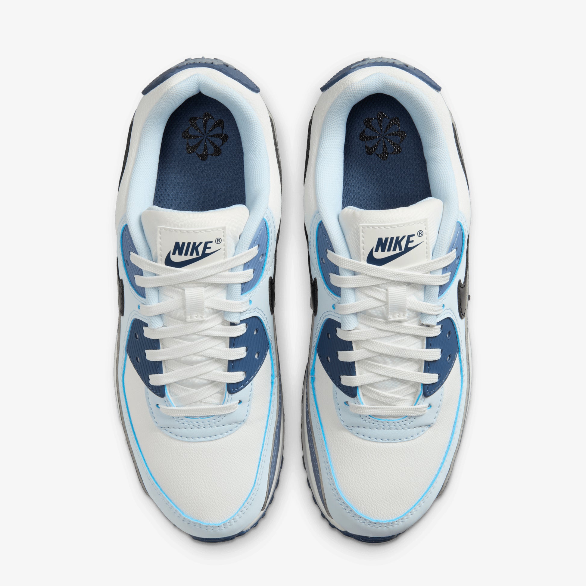 Nike AIR MAX 90 SUMMIT WHITE/BLACK-ASHEN SLATE-BLUE TINT